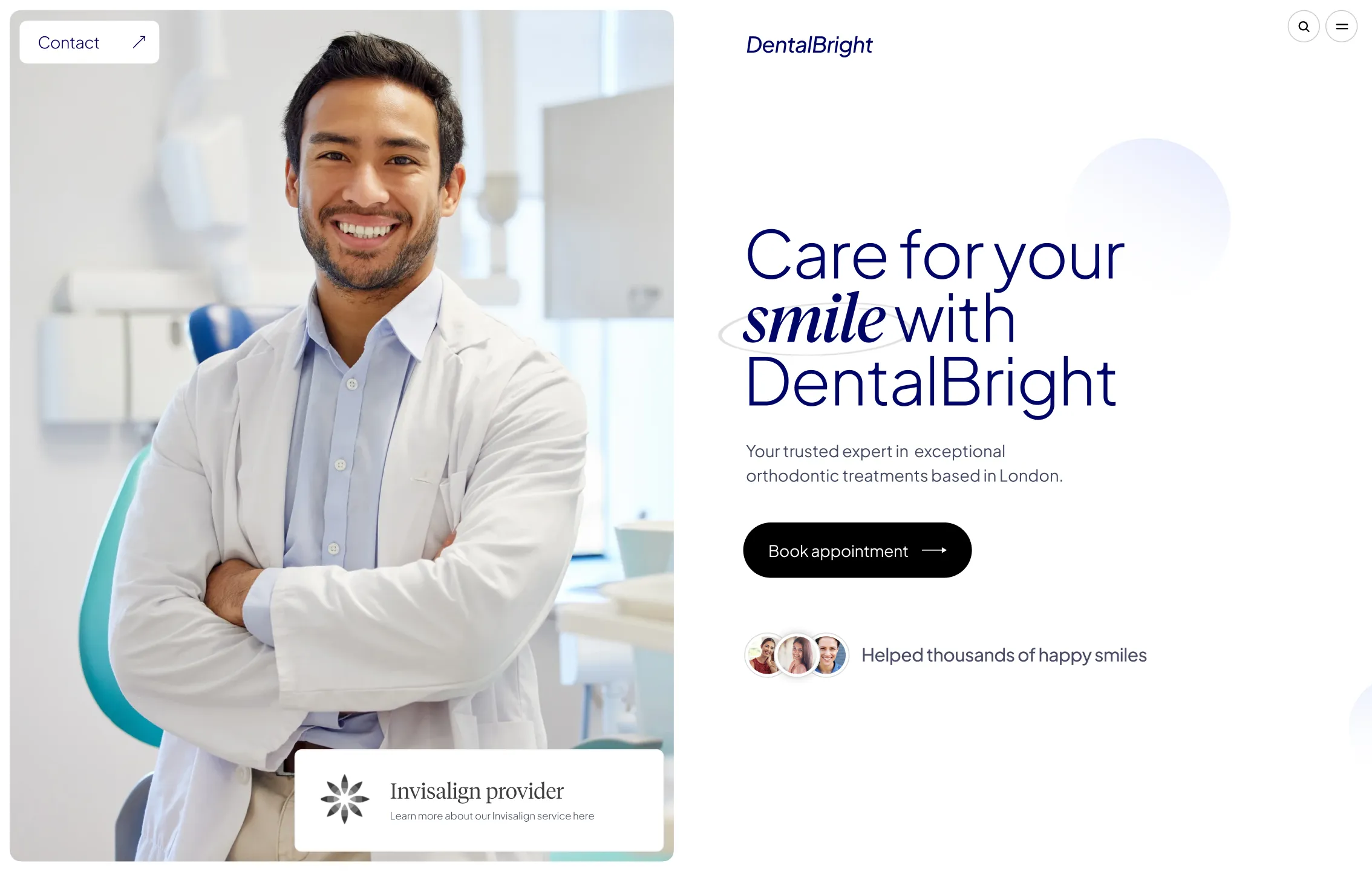 A free dental practice website design mockup shown on desktop and mobile