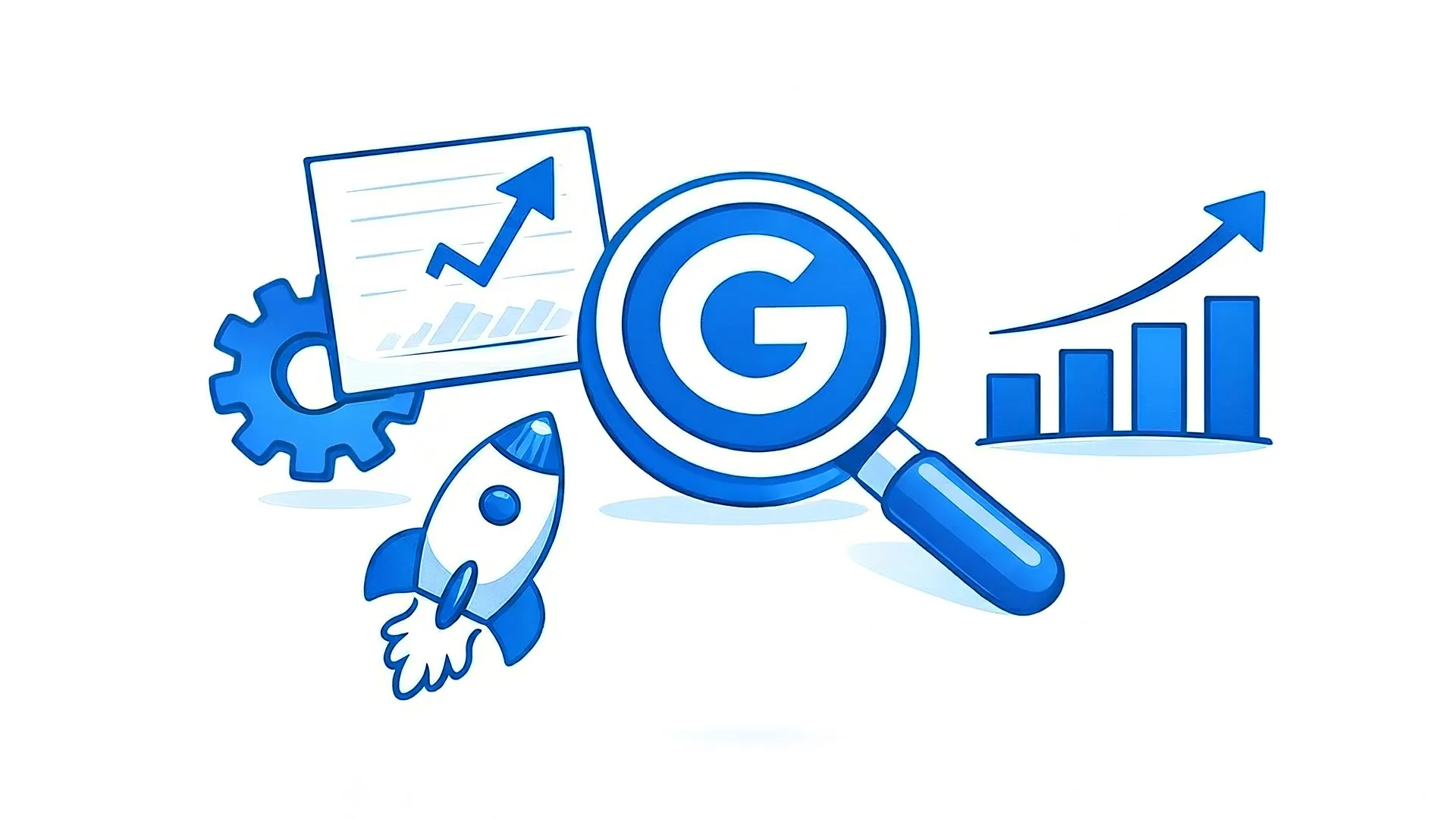 Search optimisation and analytics dashboard illustration